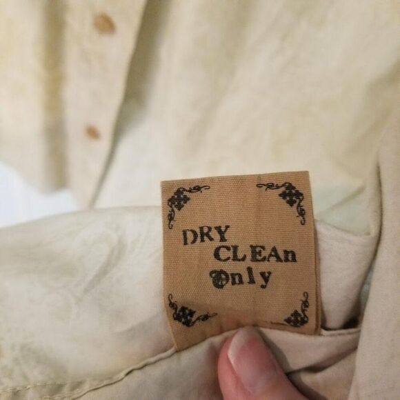 Howe Cream Tan Cotton Men's Embroidered Western Button Down Shirt XL - Picture 4 of 11